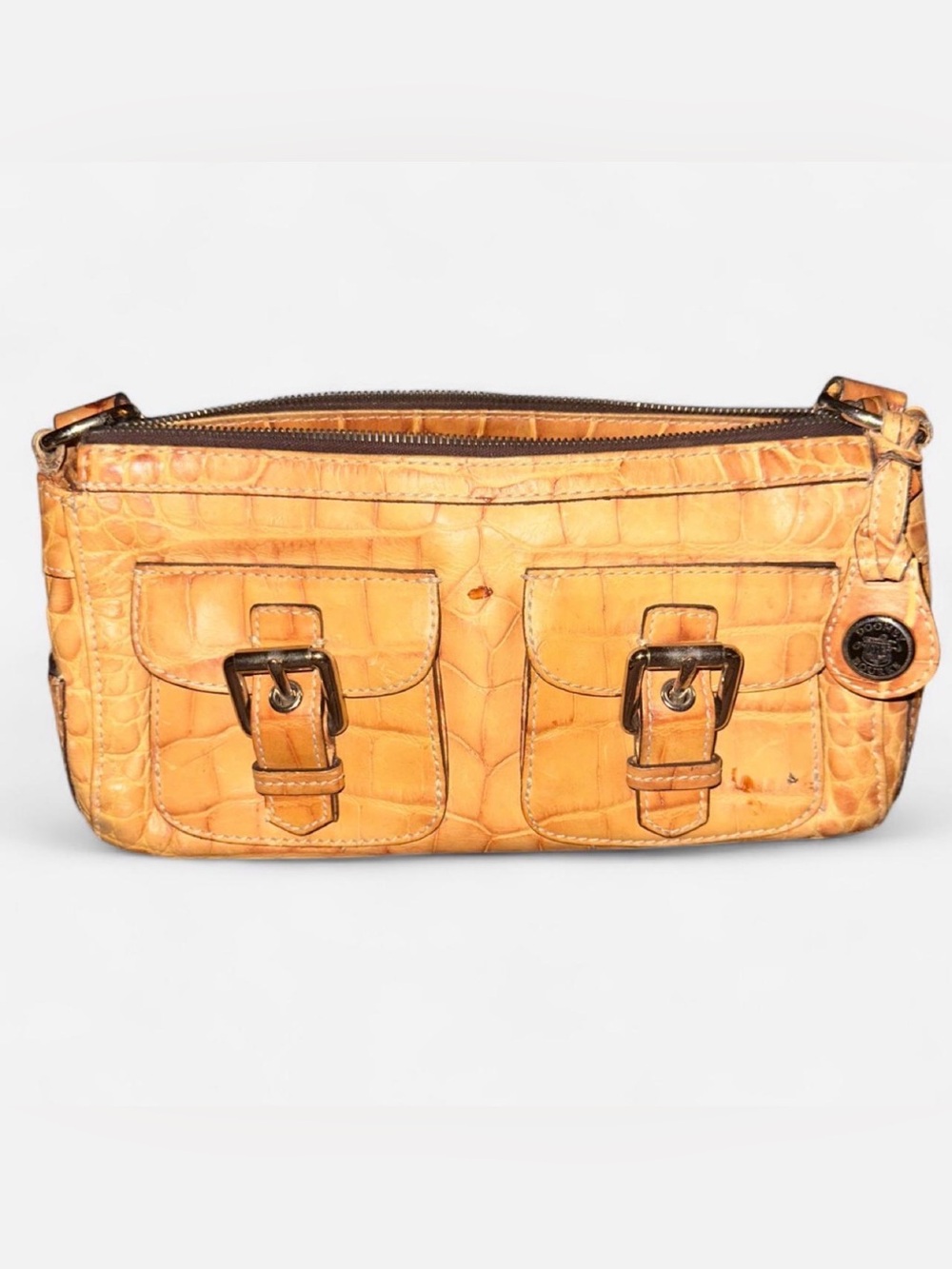 Dooney & Bourke Vintage Croc-Embossed Leather Shoulder Bag